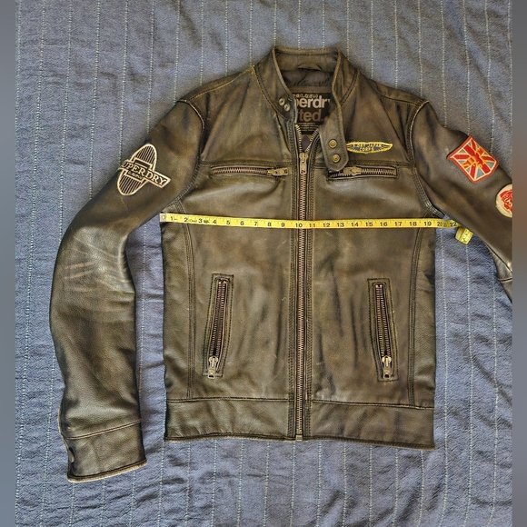 Superdry Leather Motorcycle JacketIndian Chief Black S